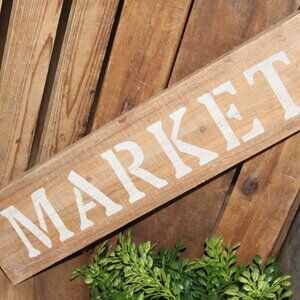 NEW Large 20.5" French Country Farmhouse MARKET Wall Decor Sign